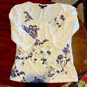 Floral Quarter Sleeve T-Shirt